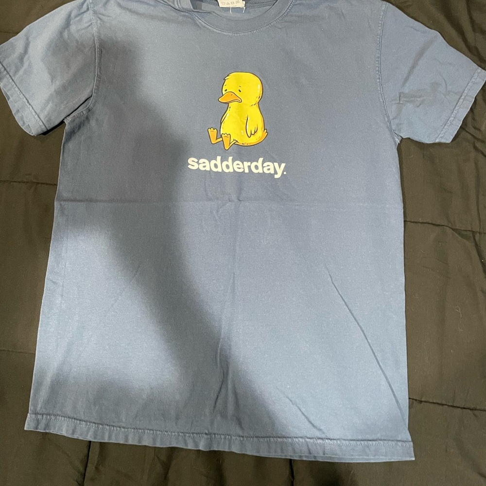 Blue sadder day duck t shirt